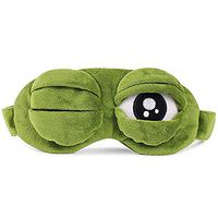 YouU 3D Cute Frog Sleep Eye Mask Green Cartoon Sad Frog Eye Mask Cover Sleeping Rest Travel Anime Funny Gift