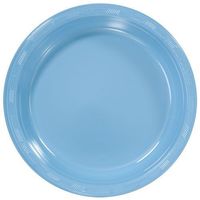 Hanna K. Signature Collection 50 Count Plastic Plate, 10-Inch, Light Blue
