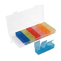 uxcell Detachable 21 Slots Capsules Pill Tablet Storage Case Box Multicolor