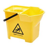 AmazonCommercial Pail and Mop Strainer Combo With Dirt Filter, 17-Quart, Yellow - 3-Pack