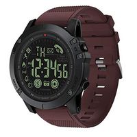 Mens Digital Sports Talking Watch Waterproof Outdoor Military Grade Super Tough Pedometer Calorie Counter Multifunction Bluetooth Smart Watch (Red)