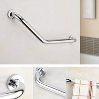 L-shaped Bathroom Bathtub Handrail, Stainless Steel Chromed Shower Grab Bar Toilet Anti-skid Safety Handle for Elderly Helping