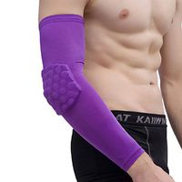 Workouty Arm Brace Elbow Pads Compression Sports Sleeves for Baseball Basketall Tennis Workout (Purple, S)