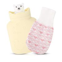 Cartoon Hot Water Bag Environmental Friendly Injection Hot Water Bottle Mini Hand Warmer Relaxation Treatment, Cold Protection(Yellow)