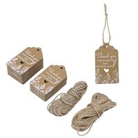 SUPVOX 100pcs Kraft Paper Gift Tags Thank You Wedding Hanging Tag Birthday Party Favour Tags