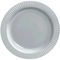 amscan Shiny Round Premium Plastic Plates, 10 1/4", Silver