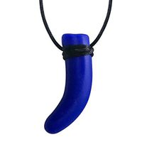 Munchables Dino Tooth Chew Necklace for Boys - Chewable Jewelry for Kids (Blue)