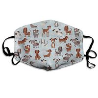 NiYoung Earloop Face Covers for Women Men Kids, Cute White Brown Dogs Warm for Pollen Smog, Running - Home Or Commercial Use