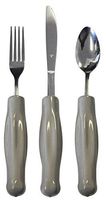 Kinsman Enterprises 11547 Weighted Gray Vinyl Handle Stainless Steel Utensil Set, 3 Pieces