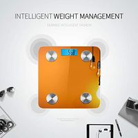 LYAOE Bluetooth Body Fat Scale Idea Concept On Orange Smart Wireless Scale with LCD Display Measuring Body Weight Bmi and Health Digital Scale