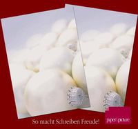 Silver christmas Balls fantastic stationery set containing sheets and matching envelopes