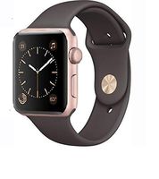 Apple Watch Series 1 Smartwatch 42mm Rose Gold Aluminum Case, Cocoa Sport Band (Renewed)