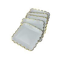 Light Blue Square Paper Plates - 9 inch 24 Count Biodegradable Decorative Plates for Birthday Party, Holiday Celebration, Baby Shower,Graduation, Thanksgiving