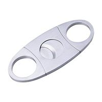 Silver Cigar Cutter Stainless Steel Guillotine Double Cut Blade with Gift Bag