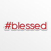 #Blessed Hashtag Vinyl Decal Sticker | Cars Trucks Vans SUVs Windows Walls Cups Laptops | Full Color Printed | 5.5 Inch | KCD2308