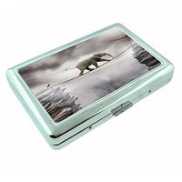 Elephant Art Design S34 Silver Cigarette Case Metal Wallet Id Holder 4" X 2.75" RFID Protection