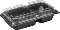 Solo 919018-PM94 11.5 in Black/Clear PM Plastic Hinged Container, 11.5 X 8.05 in (Case of 100)