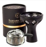 Kaloud Samsaris Hookah Bowl Set Silicone Glass– Premium Shisha Bowl Phunnel Bowl for Smoking with Hookah Tongs & Heat Management Charcoal Holder with top Cover