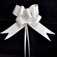Shatchi 50mm Large 5 Pull Bow Silver Ribbons Wedding Floristry Car Gift Decorations