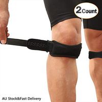 AGPTEK 2 Pack Patella Knee Strap, Anti-Slip Knee Pain Relief Band with Silicone Pad,Pain Relief for Basketball Volleyball, Running, Hiking Gear, Tennis etc, Both for Men and Women, Black