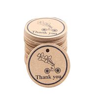 Amosfun 100pcs Thank You Gift Tags Kraft Paper Hanging Gift Tags DIY Craft for Valentines Day Mothers Day Wedding Easter Birthday Festival