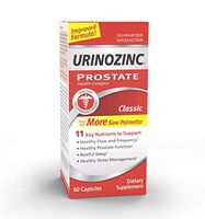 Urinozinc Classic Prostate Supplement, Doctor Recommended with Saw Palmetto, 60 Capsules