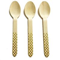 Perfect Stix Polka Dot Spoons 158 36-Gold Printed Wooden Spoons with Gold Polka Dot Pattern, 6" (Pack of 36)