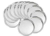 King International Stainless Steel Plates, stainless steel round quarter plate set of 12 pieces-18.5 cm, stainless steel dishes, dinner plates, camping plates set, stainless steel plates for kids
