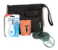 Discreet Smell Proof Bag with Lock with Raw Natural Wood Stash Box Pure Eyes Redness Relief Plastic Herb Grinder Portable Storage Container for Dry Goods and Herbs