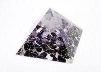 Orgonite Orgone Pyramid - Energy Generator - Emf Protection - Crystal Gemstone - Quartz Obsidian Amethyst - Powerful Healing Tool