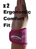 SISYAMA 2X Adjustable Neoprene Wrist Support Wristbands (Youth Pink)