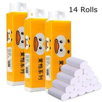 14 Rolls Toilet Paper Bulk Rolls Bath Tissue Bathroom White Soft 4 Ply Standard Rolls Recycled Fiber Bulk Paper Household Tissue for Home Kitchen Washroom Office