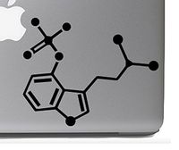 YourChoiceDecals Mushroom - Psilocybin Naturally Occurring Psychedelic -Chemical Compound Skeletal Formula - 6' Black Vinyl Decal...