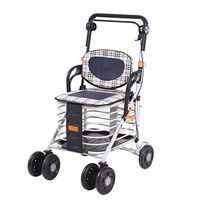 Drive Medical Wheel Walking Aid Height Adjustable, Upright Posture Rolling Walker Large Space, Super Lightweight Aluminum, Mobility Portable Rollator Walker with 4 Wheel, for Seniors Shopping,B