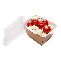 Click Lock Take Out Container, To Go Box - 17 oz - Paper - Clear Plastic Lid Sold Separately - Cafe Vision - 200ct Box - Restaurantware