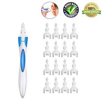 Ear Wax Cleaner, Ear Wax Removal Tool, Ear Wax Remover, Soft Silicone Spiral Earwax Remover Tool, 16 Replacement Heads Replacement Q-Grips Ear Heads