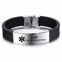 LiFashion LF Mens Stainless Steel Silicone Medical Alert Wristband Sos DNR Customized Medical ID Bracelet Awareness Emergency for Husband Son Boyfriend Grandpa Dad,Do Not Resuscitate