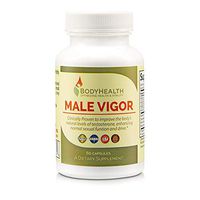 BodyHealth Male Vigor Men's Testosterone Booster, (60 Capsules) Natural Supplement for Sexual Function, Performance, Strength and Stamina, with Testofen & Fenugreek Seed Extract, 100% Organic, Vegan