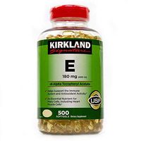 Kirkland Signature Vitamin E 400 I.U. 500 Softgels, Bottle, Yellow