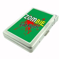 Metal Cigarette Case with Built In Lighter Zombie Design-009