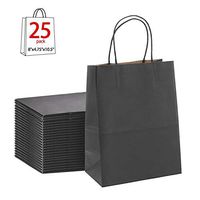 Black Gift Bags 8x4.75x10.5"25Pcs GSSUSA Sturdy Shopping Bags,Party Bags,Merchandise Bag,Kraft Bags,Retail Bags, Black Paper Bags with Handles