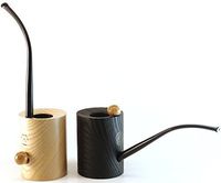 Mr. Brog Tobacco Pipe - Model No: 306 Yerba Mate Set - Ebony Sand Blast - Bi-Directional Poker-Oompaul-Churchwarden Style