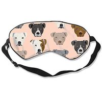 Pitbull Heads Pitbull Terrier Dogs Blush Sleep Mask Pack Men and Women Or Children Eye Mask No Pressure Eye Masks for Sleep & Travel