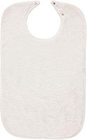 Nobles 3 Terry Adult Bibs with Vinyl Barrier - Snap Closure (White with Light Pink Backing)