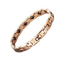 EBUTY Women Tungsten Hematite Magnetic Bracelet Rose Gold with Velvet Gift Box and Free Link Removal Tool
