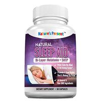 Natural Sleep Aid Formula with Melatonin, 5-HTP, GABA, Valerian & Chamomile-Sleep Well, Wake Refreshed, Stress Relief and Mood Support, GMP Certified, Non-GMO, 60 Capsules
