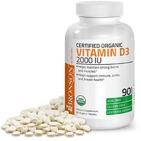 Bronson Vitamin D3 2000 IU Certified Organic Vitamin D, Non-GMO, USDA Certified, 90 Tablets