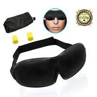 Serenelife Sleep Mask Ear Plugs - 3D Contoured Sleeping Masks Adjustable Strap Lace, Blindfold Face Cover Earplug Travelling Pouch, Fit Men, Women Kids - SLEYEMSK10