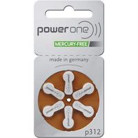 PowerOne Size 312 No Mercury, 4 Pack (120 count)