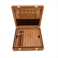 Lxc Spanish Cedar and South American Mahogany Cigar Humidor Cigarette Case 20 Seals